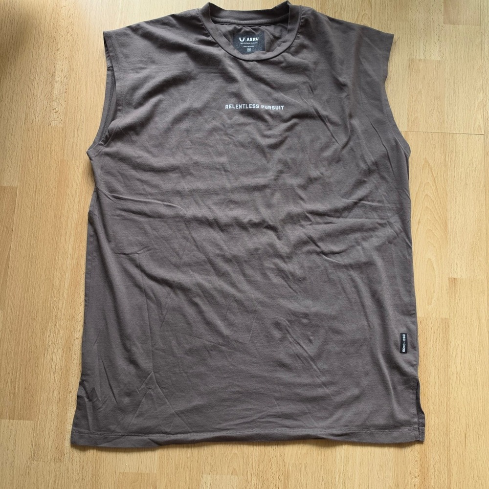 ASRV Relentless Pursuit Sleeveless Training Shirt Gray Supima Cotton Small Men